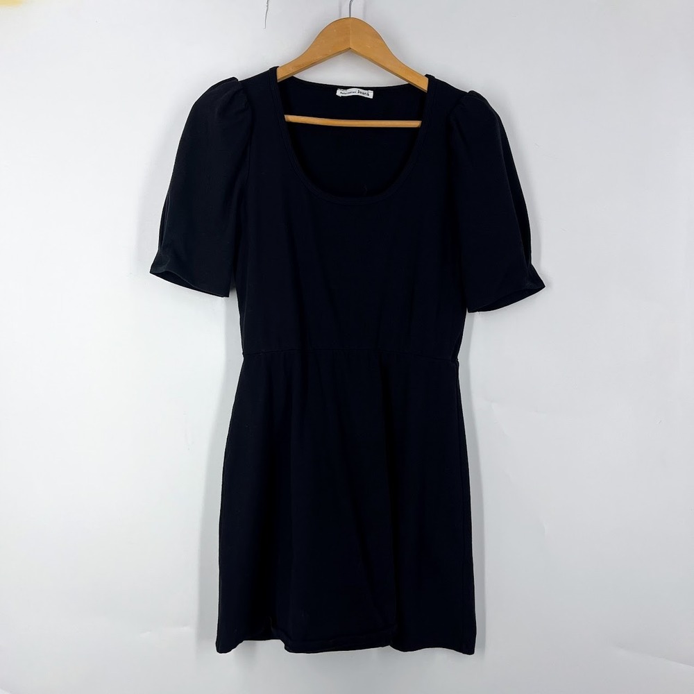 Reformation Jeans Womens Organic Cotton Puff Sleeve Scoop Neck Dress SZ L